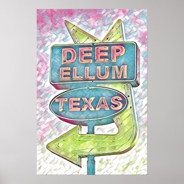 Poster Pintura do Ellum Profundo, Dallas Texas (Frente)