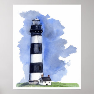 Poster Pintura do farol da ilha de Bodie