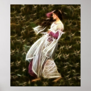 Pôster Pintura do Fractal do Waterhouse dos Windflowers