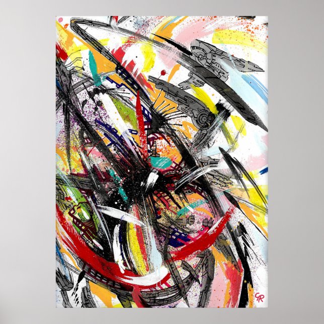 Poster Pintura do furacão Techno (Frente)