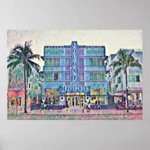 Poster Pintura do Hotel Art Deco de Miami Beach 2