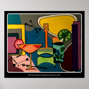 Poster Pintura do 'Meio século Mod Cocktails' em um