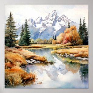 Poster Pintura do Parque Nacional Grand Teton