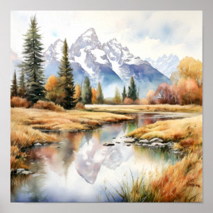 Poster Pintura do Parque Nacional Grand Teton