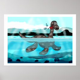 Pôster Pintura do Plesiossauro Dinossauro