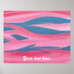 Pôster Pintura do pôr do sol azul rosa Cartazes do seu te