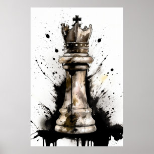 Poster Pintura do Rei Chess Piece