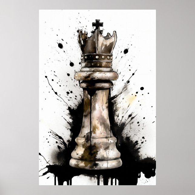 Poster Pintura do Rei Chess Piece (Frente)