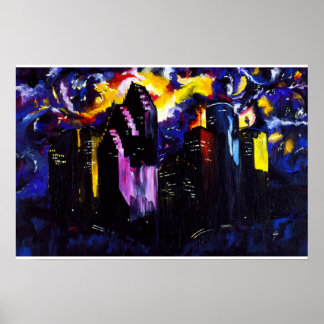 Poster Pintura do Skyline Houston
