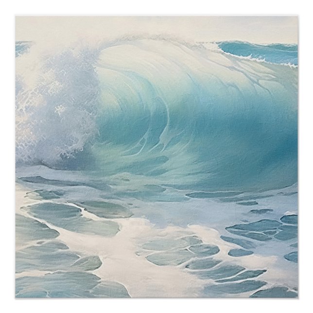 Pôster Pintura do tema das ondas de praia (Frente)