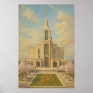 Poster Pintura do Templo de Syracuse Utah™ Arte de Parede