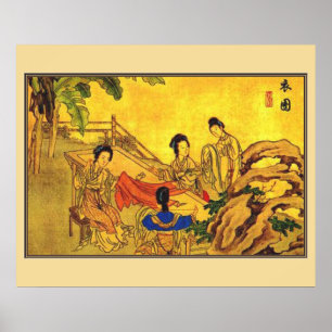 Poster Pintura dos Antigos Chineses, senhoras