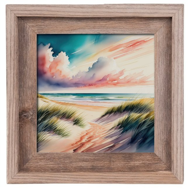 Poster Pintura em aquarela da praia (Criador carregado)