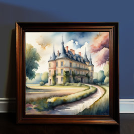 Poster Pintura em aquarela de Chateau francês