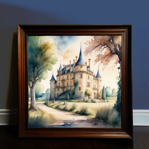 Poster Pintura em aquarela de Chateau francês