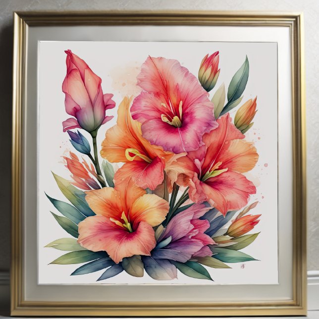 Poster Pintura em aquarela de Gladiolas IX (Criador carregado)