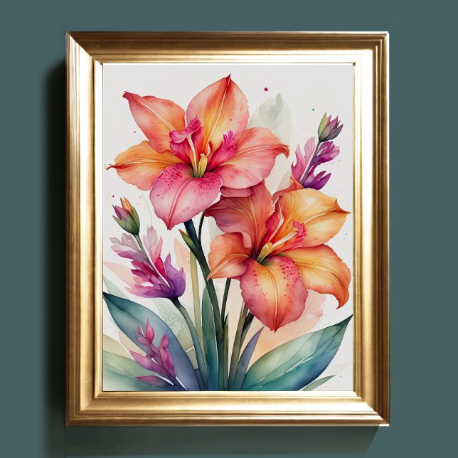 Poster Pintura em aquarela de Gladiolas V (Criador carregado)