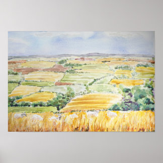 Poster Pintura em aquarela de Inglaterra Countryside