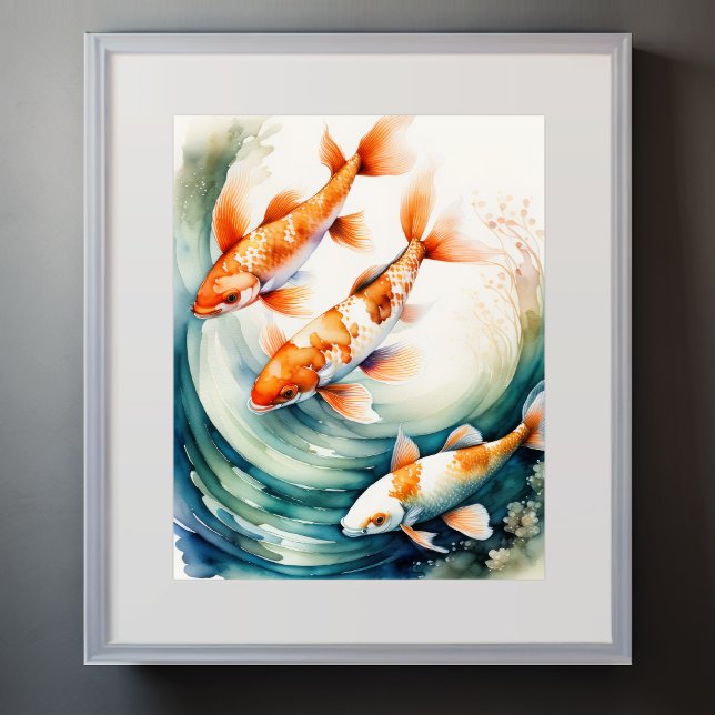 Poster Pintura em aquarela de Koi Fish V (Criador carregado)