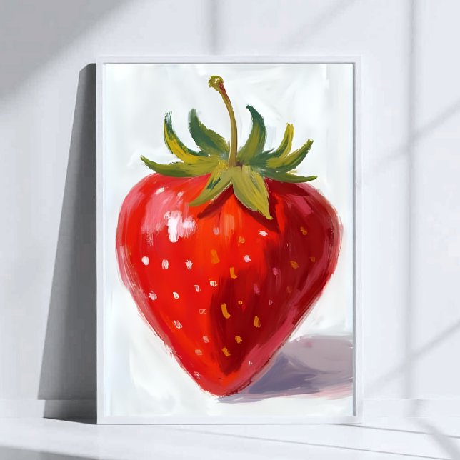 Poster Pintura em Aquarela de Morango Vermelho (Criador carregado)