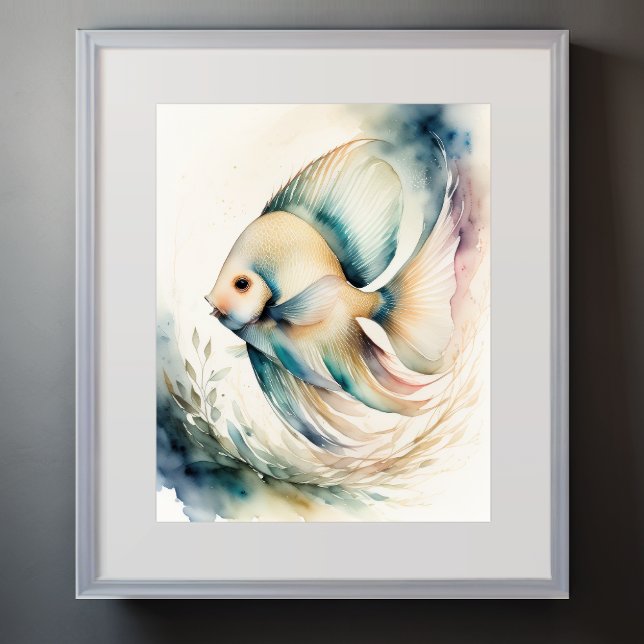 Poster Pintura em Aquarela de Peixe (Criador carregado)