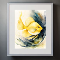 Pintura em aquarela de Peixe Amarelo II