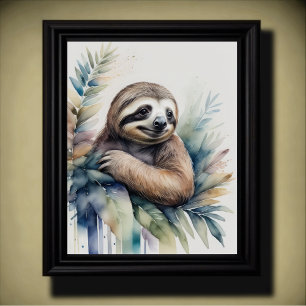 Poster Pintura em Aquarela de uma Lama 5:4