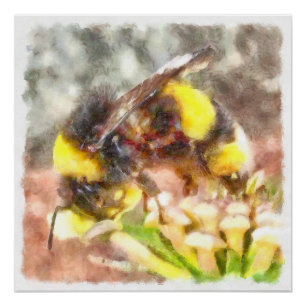 Pôster Pintura em Aquarela Ocupada de Mel Ocupada