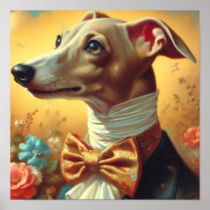 Poster Pintura em Cão de Greyhound Italiano