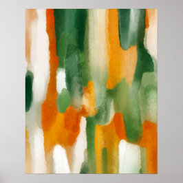 Poster Pintura em Cor Verde Laranja