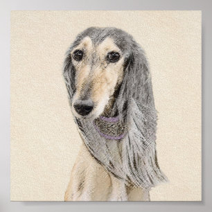 Poster Pintura em Saluki (Fawn) - Arte de Cachorro Origin