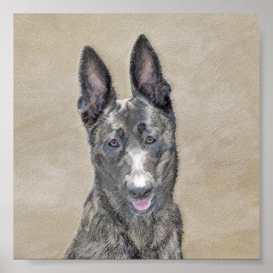 Pôster Pintura em Shepherd Holandês - Arte em Cachorro O