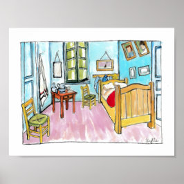 Poster Pintura em tributo ao Quarto de Van Gogh por mim.