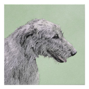 Pôster Pintura em Wolfhound Irlandês - Arte em Cachorro O
