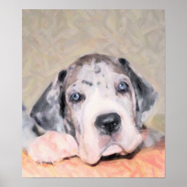 Poster Pintura: Filhote Dane (Frente)