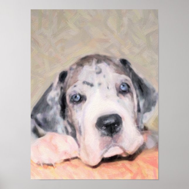 Poster Pintura: Filhote Dane (Frente)
