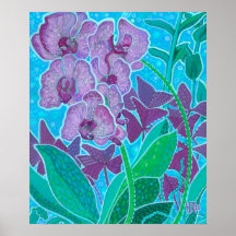 Pintura Floral de Orquídea do Jardim de Janela