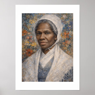 Poster Pintura Floral do Retrato de Sojourner Truth