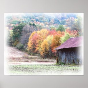 Pôster Pintura Fotográfica de Folhagem de Barn de Cigarr