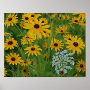 Pôster Pintura Fotográfica de Susan Daisy Flower de olhos