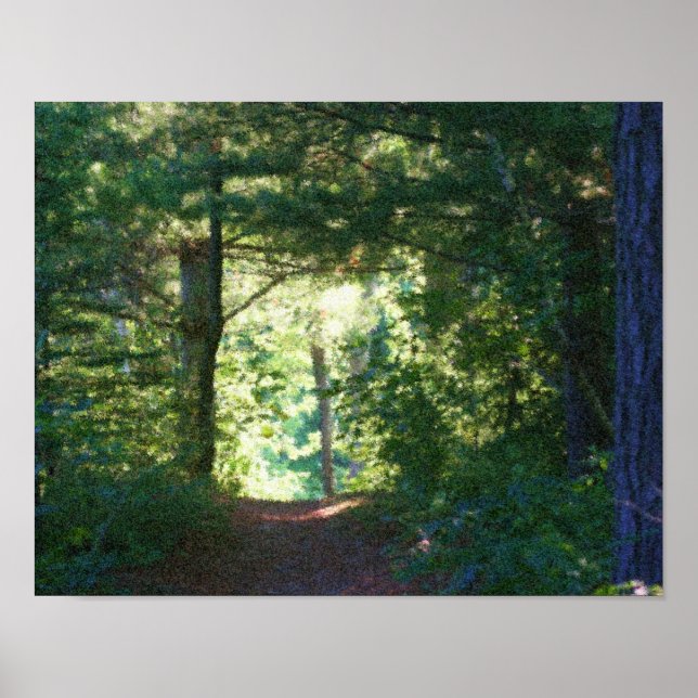 Pôster Pintura Fotográfica do Woodland Path Seurat Oil (Frente)