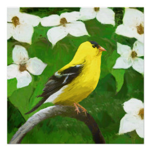 Pôster Pintura Goldfinch - Arte Cachorra Original