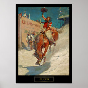 Poster Pintura histórica de NC Wyeth "O Rodeio"