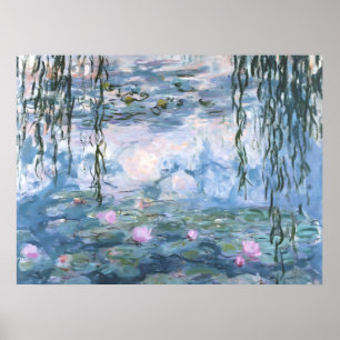 Poster Pintura Impressionista de Lírios Aquáticos de Clau