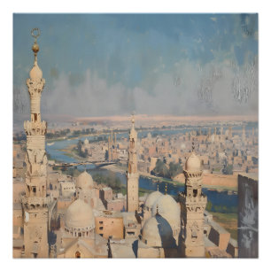 Pôster Pintura impressionista do Cairo por volta de 1900