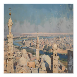 Pôster Pintura impressionista do Cairo por volta de 1900