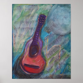Poster Pintura impressionista do violão