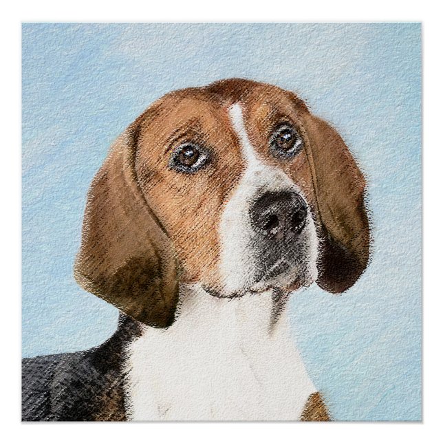 Pôster Pintura Inglesa em Foxhound - Arte Cachorro Origin (Frente)