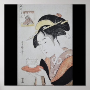 Poster Pintura japonesa antiga cerca de 1796