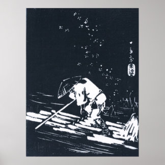 Pôster Pintura japonesa de Black&White: Hanaikada